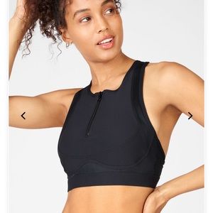 Fabletics Blare Zip Font High Impact Sports Bra